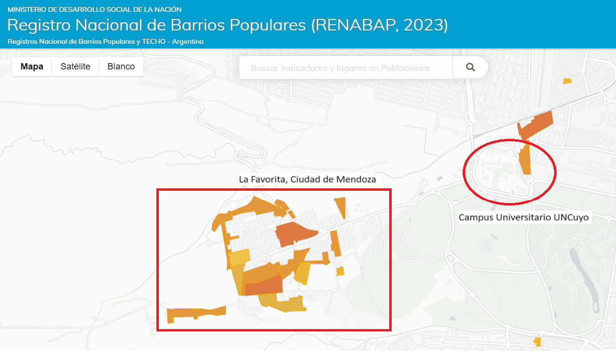 Ubicaci�n de &ldquo;La Favorita&rdquo; y del Campus universitario UNCuyo
