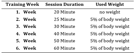 Exercise session duration and used lifts16