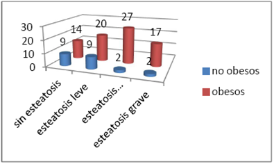 Grado de esteatosis y obesidad
