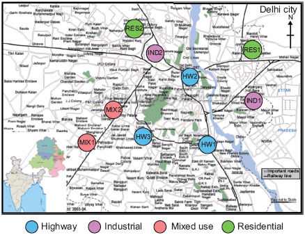 Map of the study area showing sampling locations.