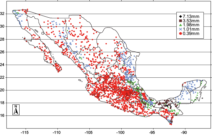 Stations distribution and precipitation during the cold season