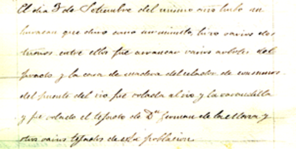 Original description of the tornado of Talavera de la Reina occurred
on September 3, 1880 included in Antigüedades de esta villa y
otras varias (courtesy of the Basilica of Nuestra Señora
del Prado).