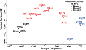 Groups of weather stations defined by PCA.