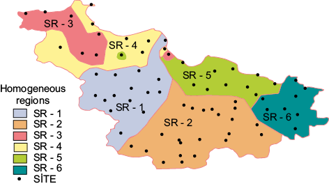 Final distribution of sub-regions in the study area.