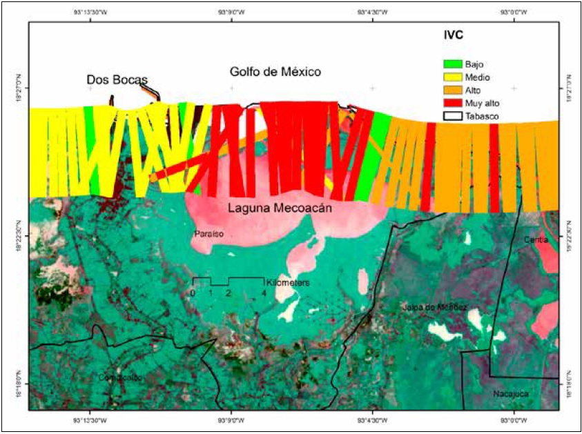 Zona de alta vulnerabilidad frente al sistema Mecoacán en Paraíso, Tabasco.