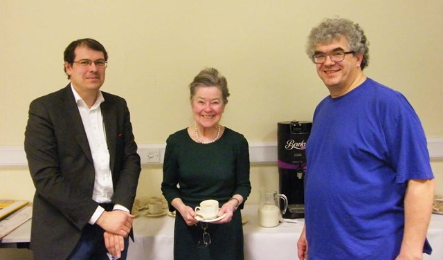 Federico Ferretti and Anne Buttimer at the Interactive Map Workshop with Philippe Rekacewicz, University College Dublin (UCD), March 1st 2016. [Tine Ningal - UCD School of Geography]