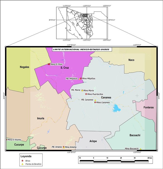 Área de estudio (cuadrante el límite de la imagen satelital).