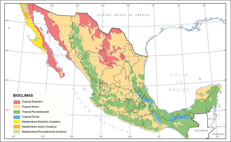 Mapa de bioclimas.