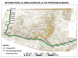 Ubicación de muestras vía Portoviejo – Manta.
