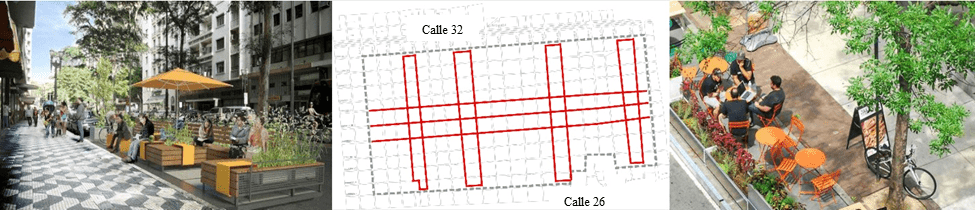 Texturas de aceras como elemento de transici&oacute;n entre distritos.