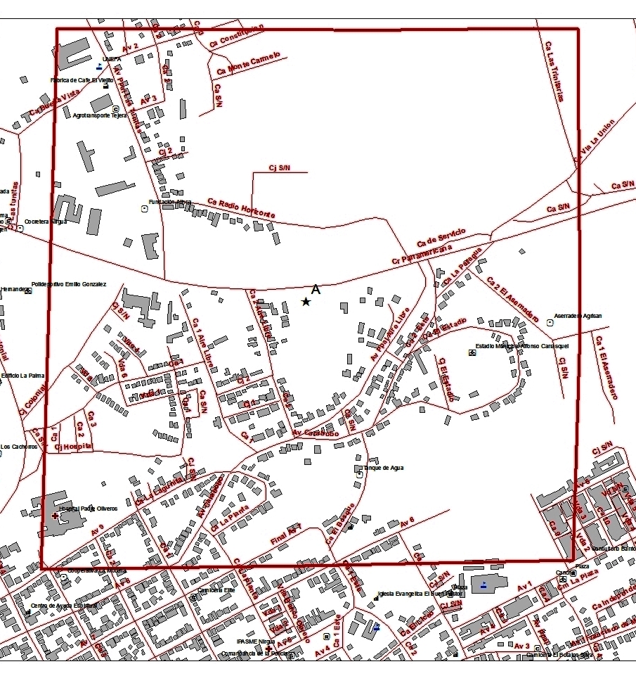 Croquis referencial zona A (Sector Aire Libre-calle 2).