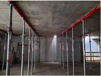 Proceso de cimbrado, clareado y descimbrado. 