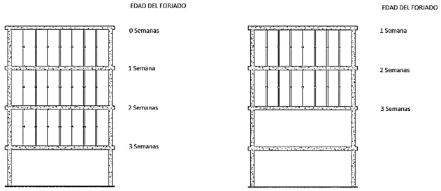 Proceso de cimbrado y descimbrado (CD).