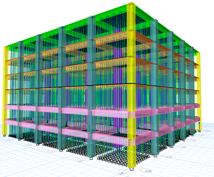 Distribuci�n de puntales Modelo 1. 