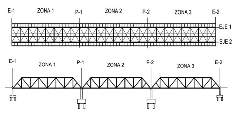 Levantamiento planim�trico e identificaci�n de las partes del puente.