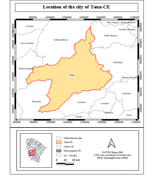 Geographical catalog of the location of the city of Taua-Ce.