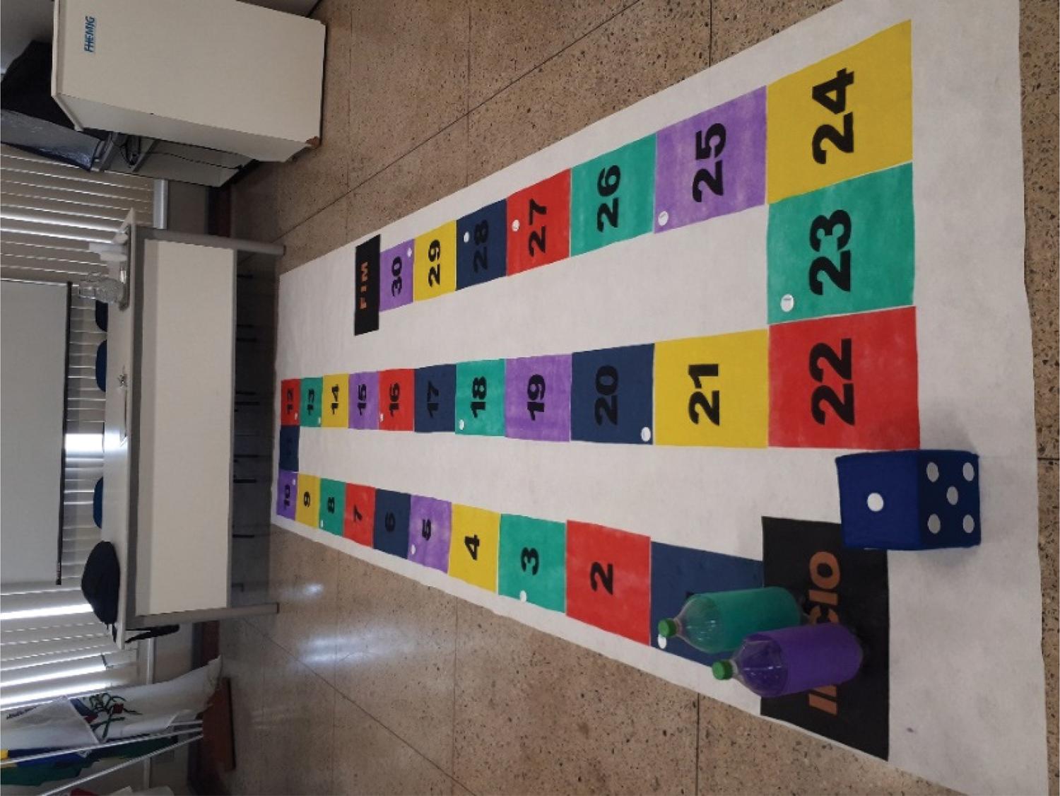 Tabuleiro gigante para treinamento de prevenção e tratamento de lesão por pressão, campanha “10 Metas – Segurança do Paciente”, 2018.