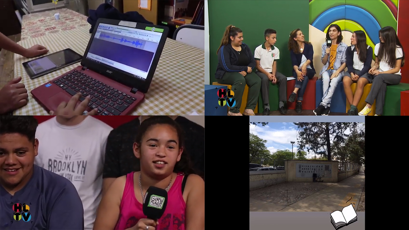 Programa en el piso y preproducciones de los jóvenes