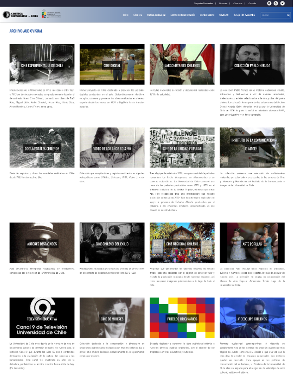 Archivo audiovisual de la Cineteca Virtual del Instituto de la Imagen de la Universidad de Chile