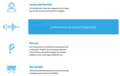 Sección “Accesibilidad” del sitio municipal de gobierno abierto