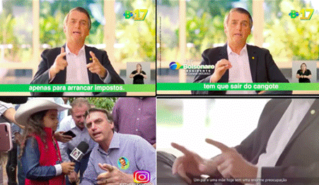 Gesto mais característico de Jair Bolsonaro