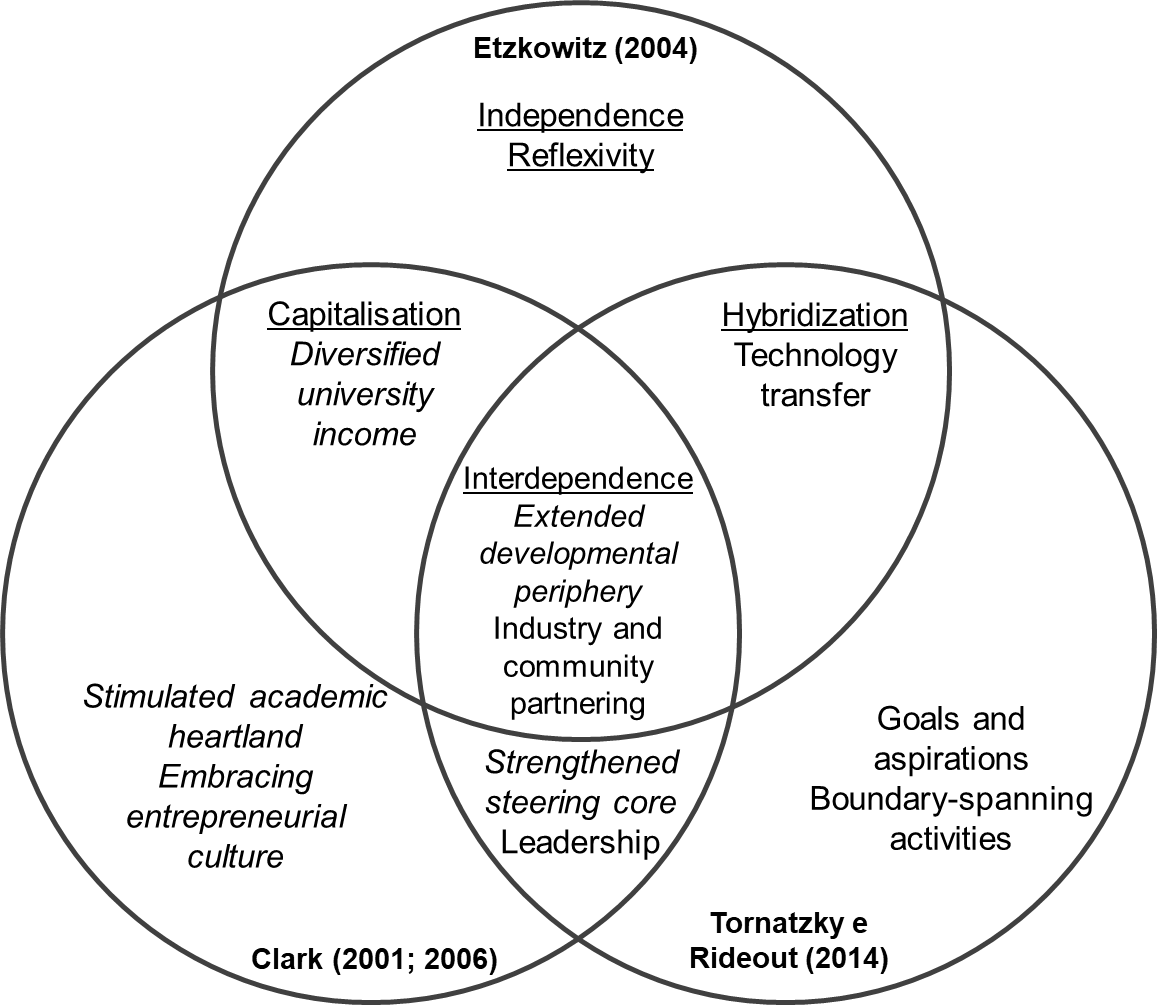 Integrated view of the elements that make up the entrepreneurial university.