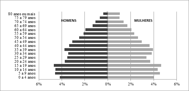 – Pirâmide da população do município de Rio Pardo 2000