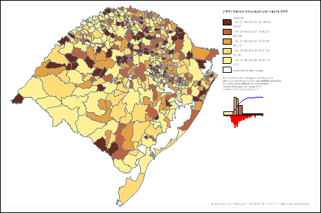 Gastos em educa&ccedil;&atilde;o e cultura per capita 2010