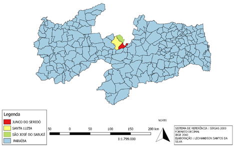 – Mapa temático – Localização do complexo eólico Canoas e Lagoas