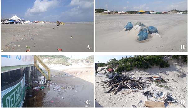 – Resíduos sólidos encontrados na praia do Atalaia