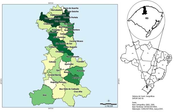 Citizenship Territory of the Colonial Northwest of the State of Rio Grande do Sul geographical location