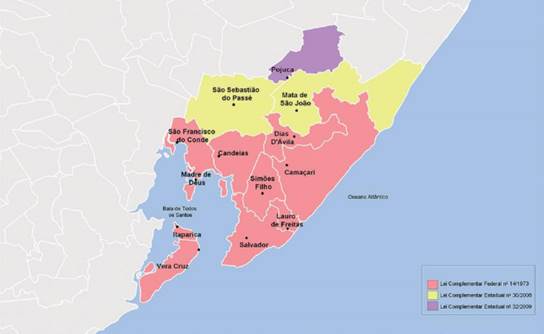 &ndash; Evolu&ccedil;&atilde;o da composi&ccedil;&atilde;o territorial da RMS 19732009