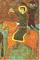 Detalle. Miniaturista español. Los cuatro jinetes del Apocalipsis, 1091-1109.[20]