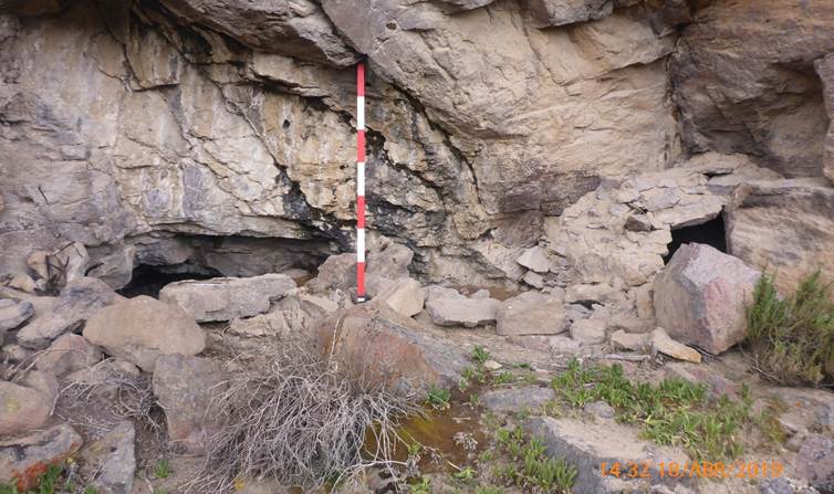 Vista oeste &ndash;este del sitio arqueol&oacute;gico Pushkanawasi.