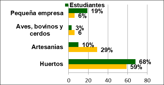 Tipo de proyectos que realizan los estudiantes.