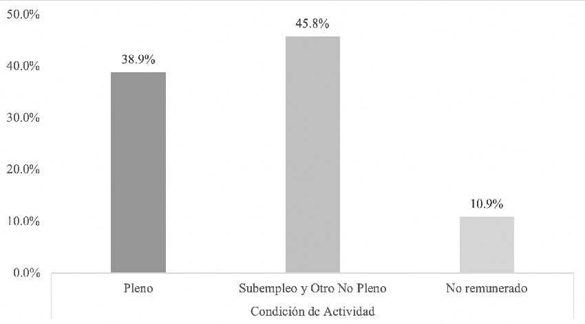 Estructura del empleo según condición de actividad 2019