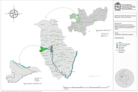 Localización geográfica de la vereda San Cayetano.