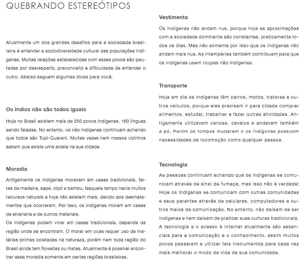 Cartilha Terena contra o preconceito, para quebrar estere�tipos sobre os povos ind�genas