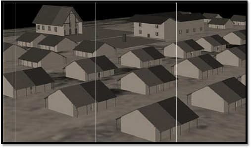 Simulación de la distribución arquitectónica de San Joaquín de Omaguas