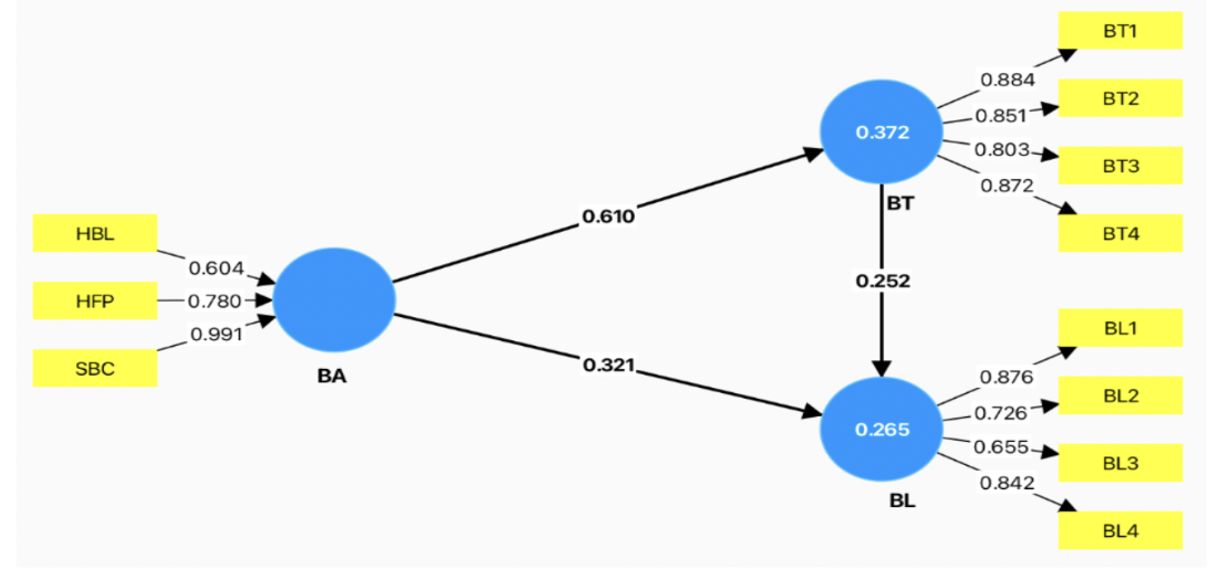 Result of Assessment of The Structural Model