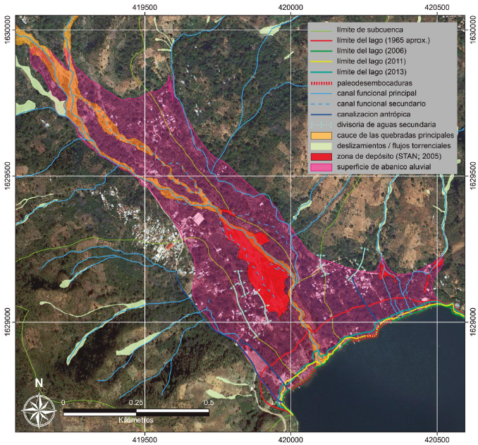 Mapa Geomorfológico de Indicadores Antecedentes (MGIA). Sistema geográfico de referencia: GTM (Guatemala Transversa Mercator) / Datum: WGS 1984.