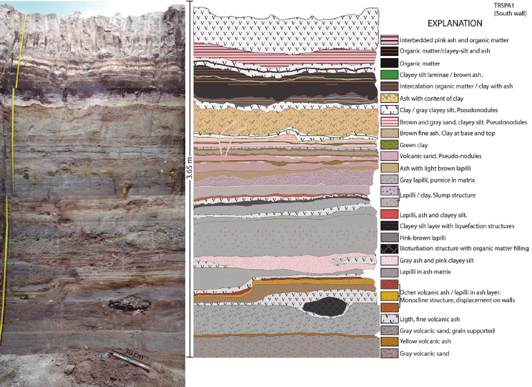 Interpretation of the sedimentary succession of TRSPA1.