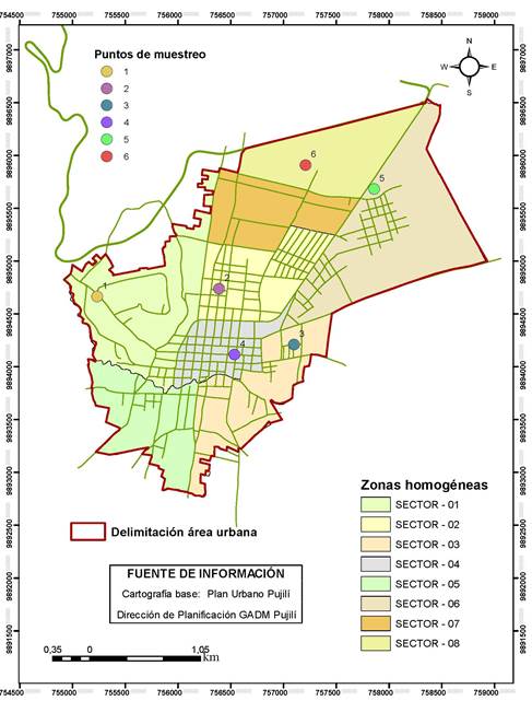 Mapa de ubicaci&oacute;n de puntos de muestreo