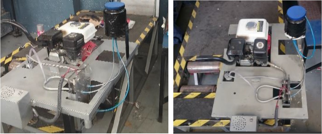 Generador de hidr&oacute;geno sobre el banco dinam&oacute;metro para medici&oacute;n de potencia.