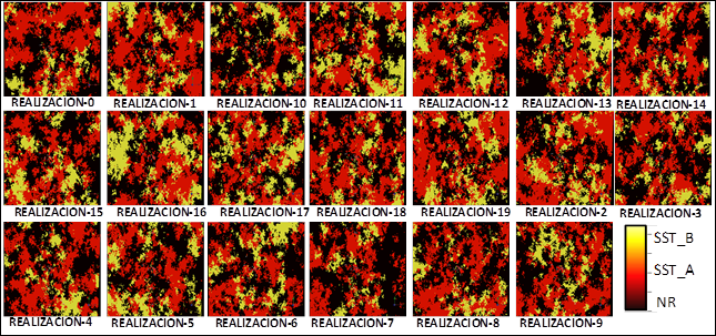 Modelo de facies - 20 realizaciones - layer 30 - SGEMS.