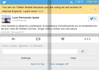 Ejemplo de captura realizada por el sistema posterior a la b&uacute;squeda de palabras claves.