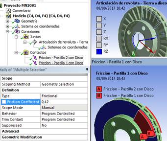 Coordenadas, conexiones y contactos