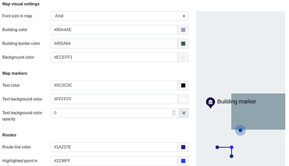 Image showing a preview of some settings
