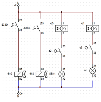 Circuito del cilindro neum&aacute;tico del extractor