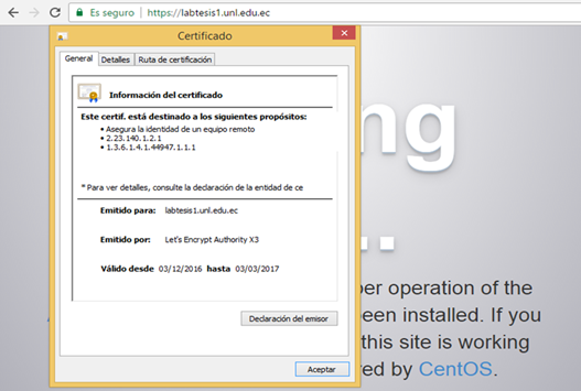 Sitio con Certificado digital SSL/TLS